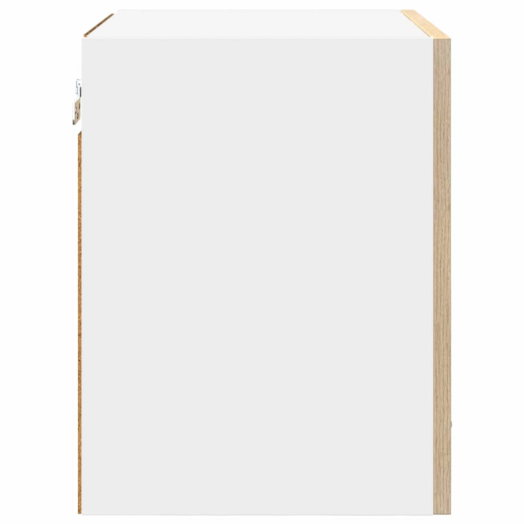 Hanging Cabinet Riga Sonoma Oak and White 40 x 31 x 40 cm